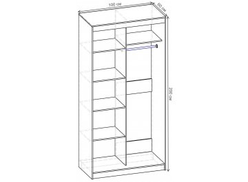 Шкаф-купе Риф 2 ШК.022.1000-31 вариант 6