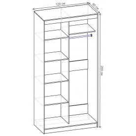 Шкаф-купе Риф 2 ШК.022.1200-31 вариант 6