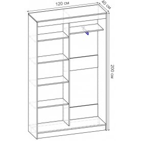 Шкаф-купе Риф 2 ШК.020.1200-23 вариант 4