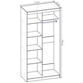 Шкаф-купе Риф 2 ШК.023.1100-30 вариант 5