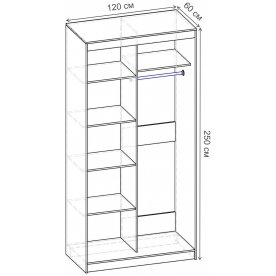 Шкаф-купе Риф 2 ШК.023.1200-24 вариант 5