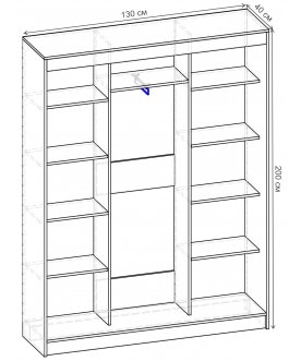 Шкаф-купе Риф 3 ШК.024.1300-01/21 вариант 2