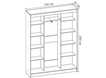 Шкаф-купе Риф 3 ШК.024.1500-01