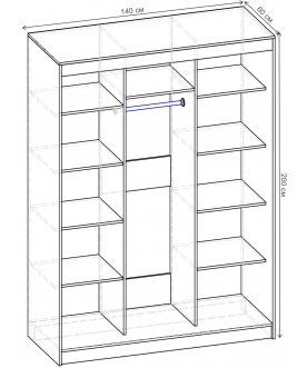 Шкаф-купе Риф 3 ШК.026.1400-01/21 вариант 2