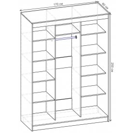 Шкаф-купе Риф 3 ШК.027.1700-01
