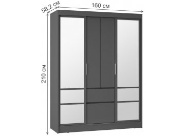 Шкаф-купе Симпл ШКК-06 графит