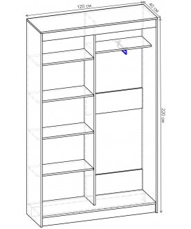Шкаф-купе Стандарт Комбо 2.1 ШК.004.1200-19