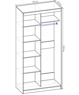 Шкаф-купе Стандарт Комбо 2.1 ШК.006.1400-19