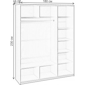 Шкаф-купе Траст СШК 2.180.60-15.15.15