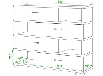 Комод Домино СБ-40/4 БЕШ-Ч