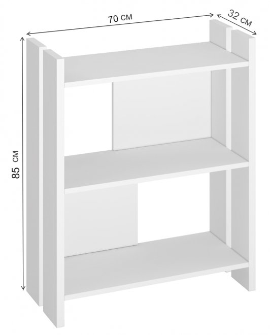 Стеллаж 85 см белый