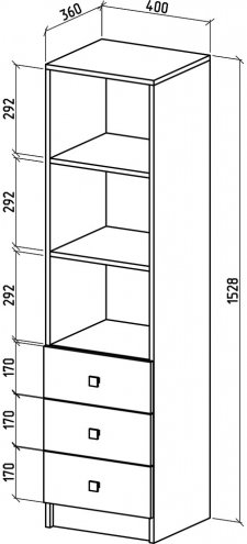 Стеллаж Бостон-2 итальянский орех