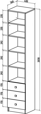 Стеллаж Бостон-6 дуб апрель темный