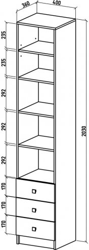 Стеллаж Бостон-6 дуб сонома