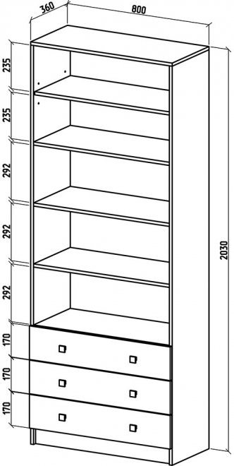 Стеллаж Бостон-8 дуб сонома