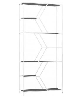 Стеллаж Лагунд тонированное стекло / белый