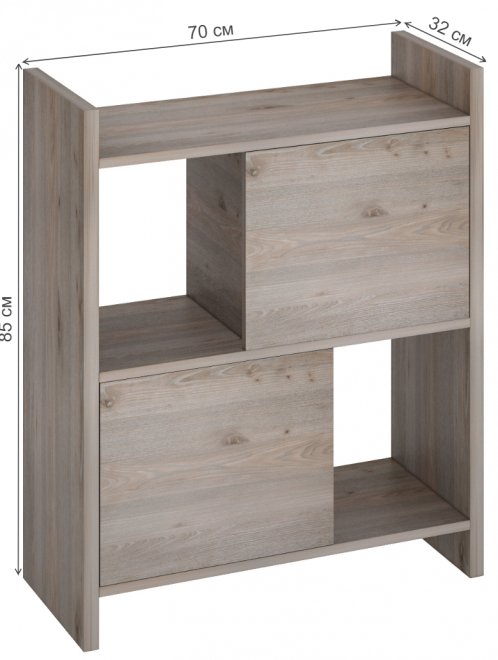 Стеллаж с дверцами 85 см нельсон