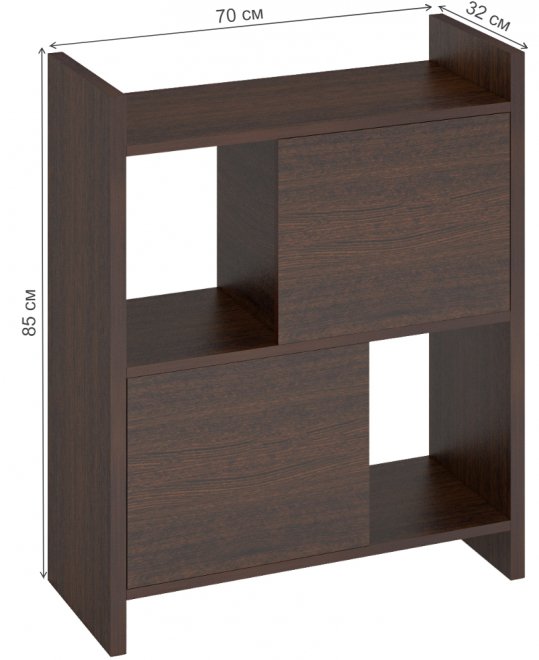 Стеллаж с дверцами 85 см венге