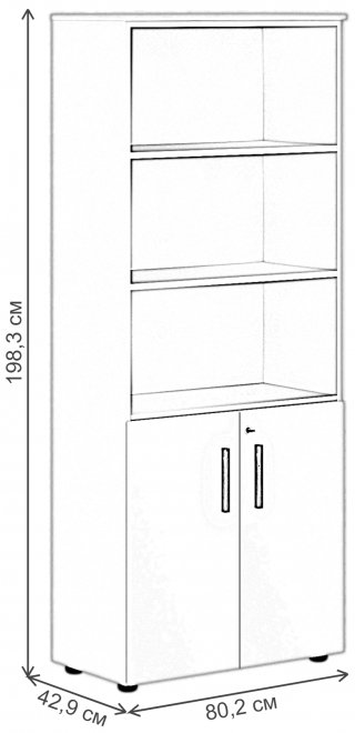 Стеллаж Forta FHC 80.5Z белый премиум / дуб гамильтон