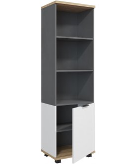 Книжный шкаф Скайлайт СЛ-5К правый блэквуд ячменный / графит / белый / меренга