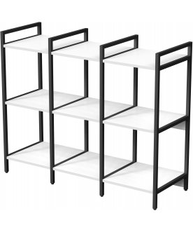 Книжный шкаф тройной 3 полки cubos 10ССТ.3.400 белый / черный