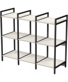 Книжный шкаф тройной 3 полки cubos 10ССТ.3.400 белый / черный