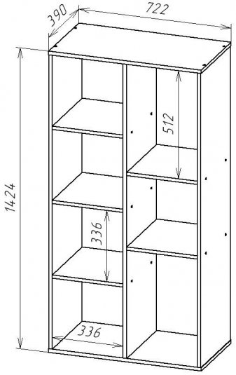 Стеллаж СТ142 дуб сонома