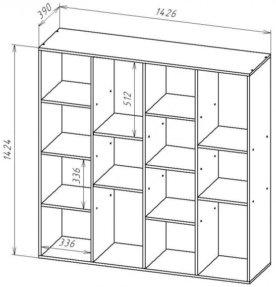 Стеллаж СТ144 дуб сонома