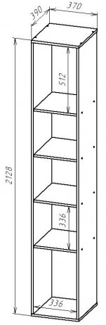 Стеллаж СТ211 дуб сонома