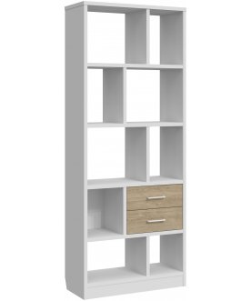 Книжный шкаф Виктория ВИ-2К белый структурный / дуб роше