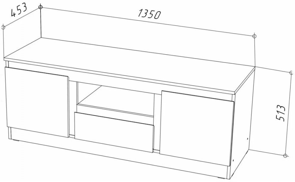 ТВ-тумба Рунтроп ТВ-135 дуб сонома