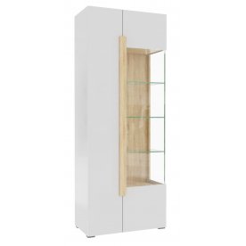 Витрина Куба 1701.М4 дуб сонома / белый глянец