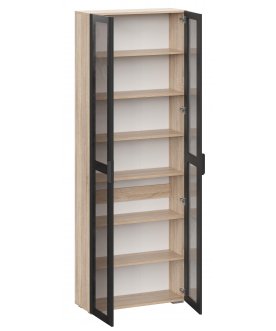 Офисный стеллаж Стокгольм ШКВ-800 дуб сонома / софт черный