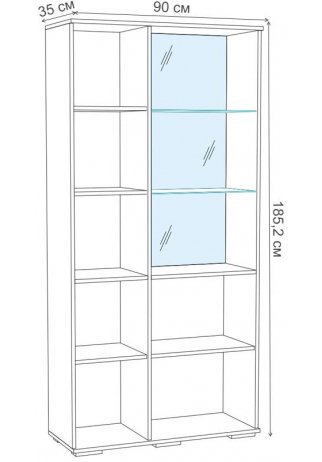 Витрина Ливорно ЛШ-6 орех донской