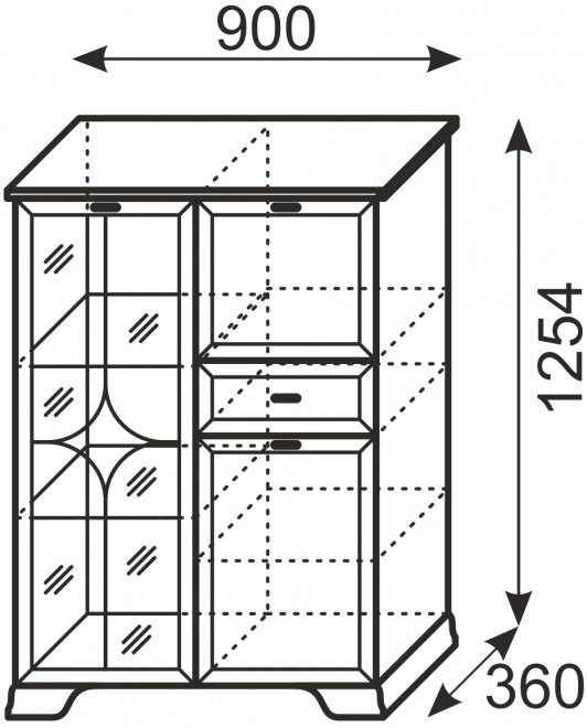 Витрина Венеция 15 бодега светлая