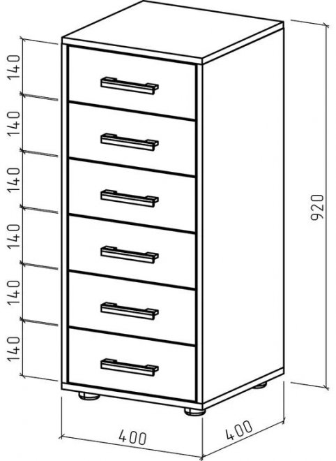 Комод Дастин 4 дуб сонома