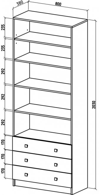 Стеллаж Бостон-8 белый