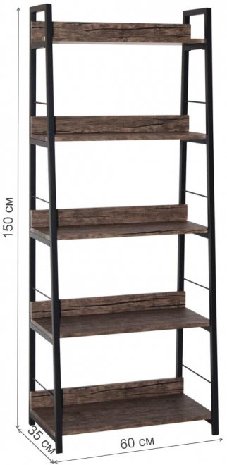 Стеллаж Brabix Loft SH-003 морёный дуб