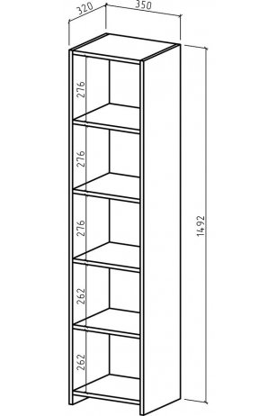 Стеллаж Лайт-1 дуб молочный