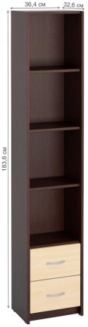 Стеллаж Милана-8 венге / дуб молочный