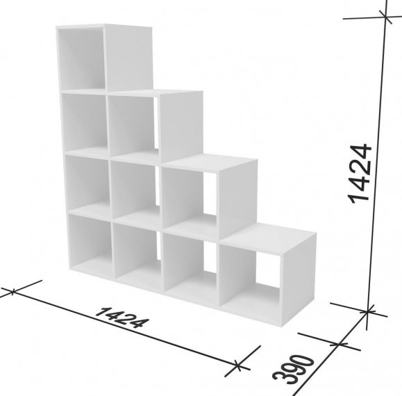 Стеллаж СИ-Л44 белый