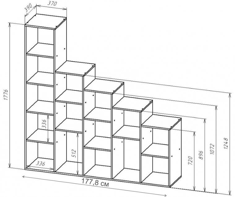 Стеллаж СТ-Л175 дуб сонома