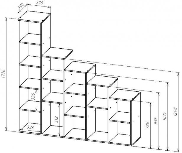 Стеллаж СТ-Л175 венге