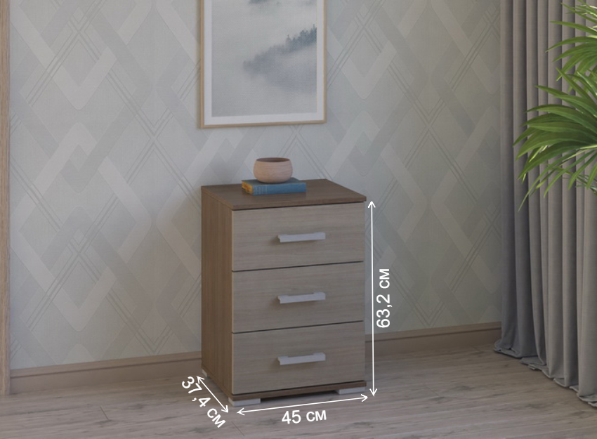 Тумба Вента-83 ясень темный / ясень светлый