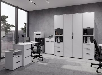 Комплект для кабинета Оптима ОП-112 белый структурный / меренга комплектация 4