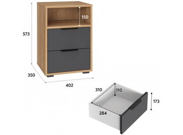 Комплект для кабинета Оптима ОП-113 дуб крафт золотой / графит комплектация 5