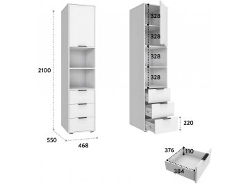 Комплект для кабинета Оптима ОП-114 белый структурный / меренга комплектация 6