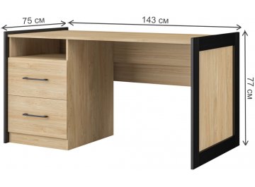 Комплект для кабинета Стенли дуб прованс / черный комплектация 1