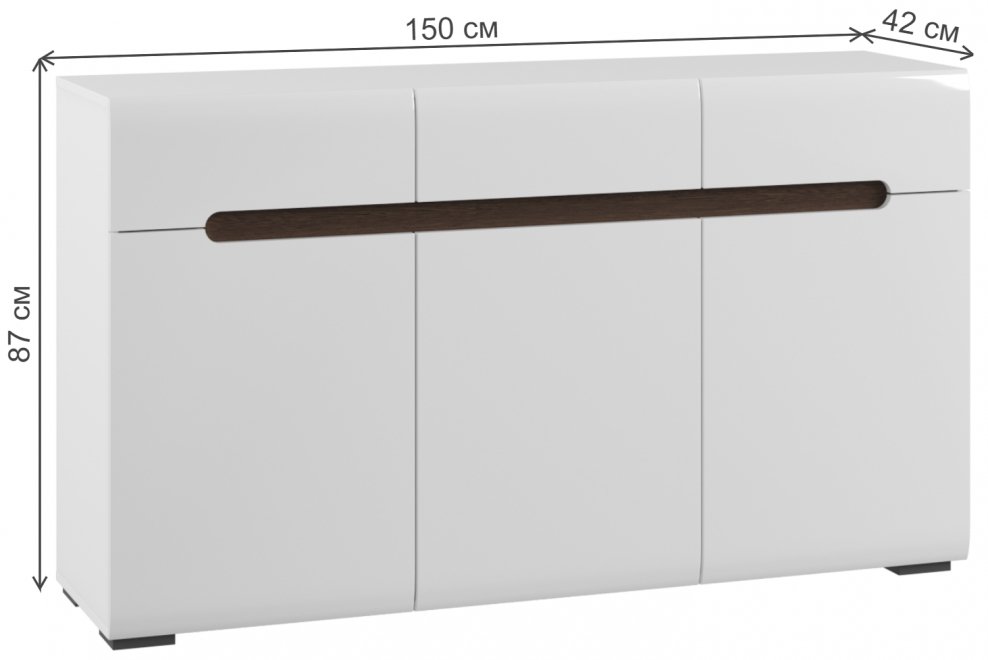 Тумба Амбра белый глянец / белый