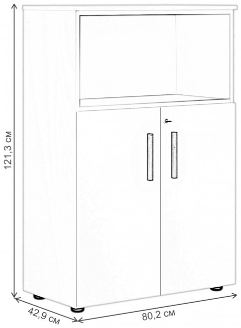Тумба Forta FMC 80.3Z белый премиум / дуб гамильтон